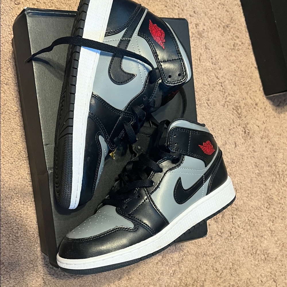 Black and Gray High-Top Sneakers